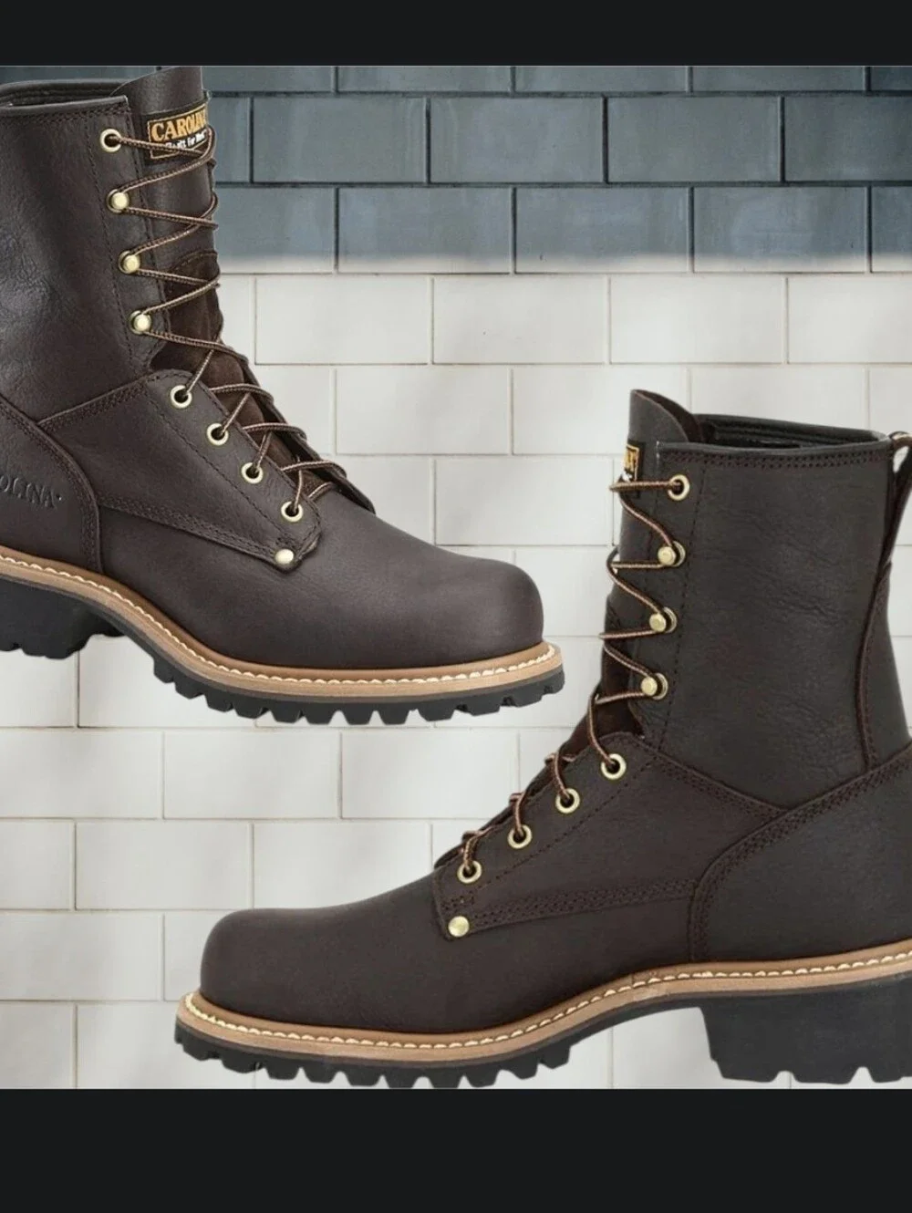 Carolina Men's Dark Brown Lace-Up Work Boots
